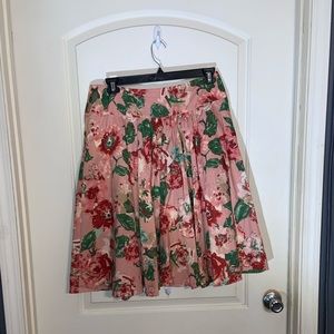 Talbots pink floral A-line skirt / size 12 / excellent condition